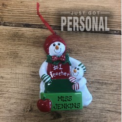 Hand Personalised Number One Teacher Christmas Decoration - Teachers Christmas Gift